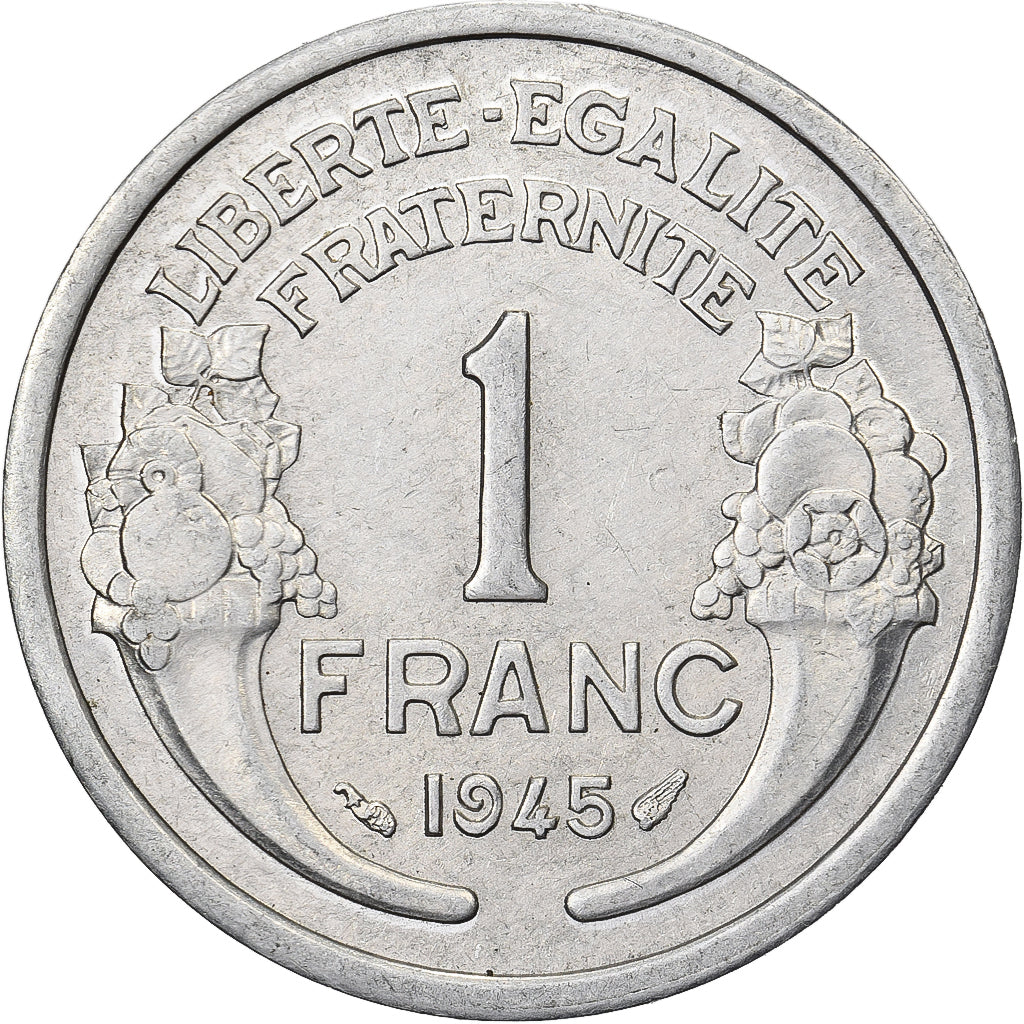 Frankrijk, Franc, Morlon, 1945, Paris, Aluminium, ZF, KM:885a.1