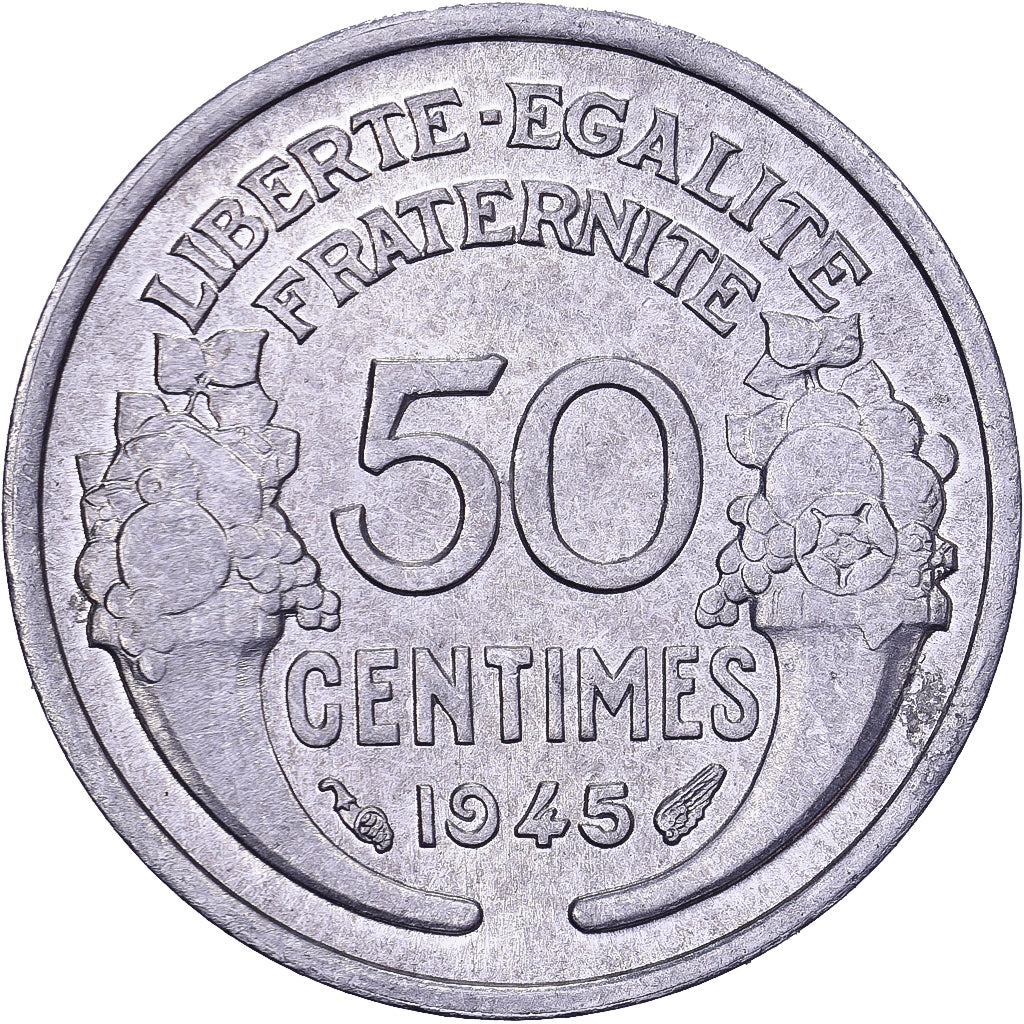 Frankrijk, 50 Centimes, Morlon, 1945, Paris, Aluminium, PR, KM:894.1a