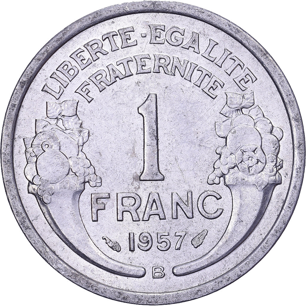 França, 1 Franc, Morlon, 1957, Beaumont le Roger, Alumínio, AU(50-53)