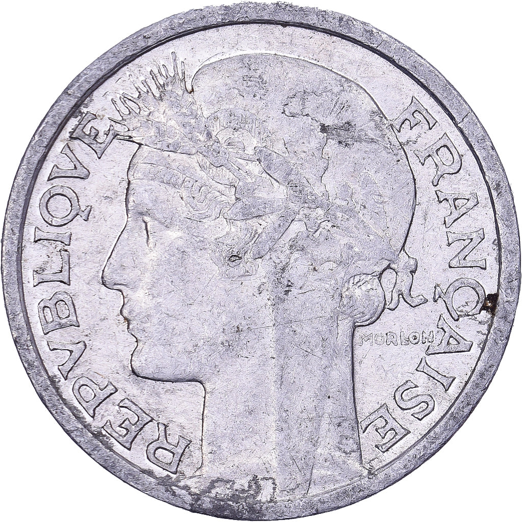 Francia, 50 Centimes, Morlon, 1945, Beaumont - Le Roger, Aluminio, MBC