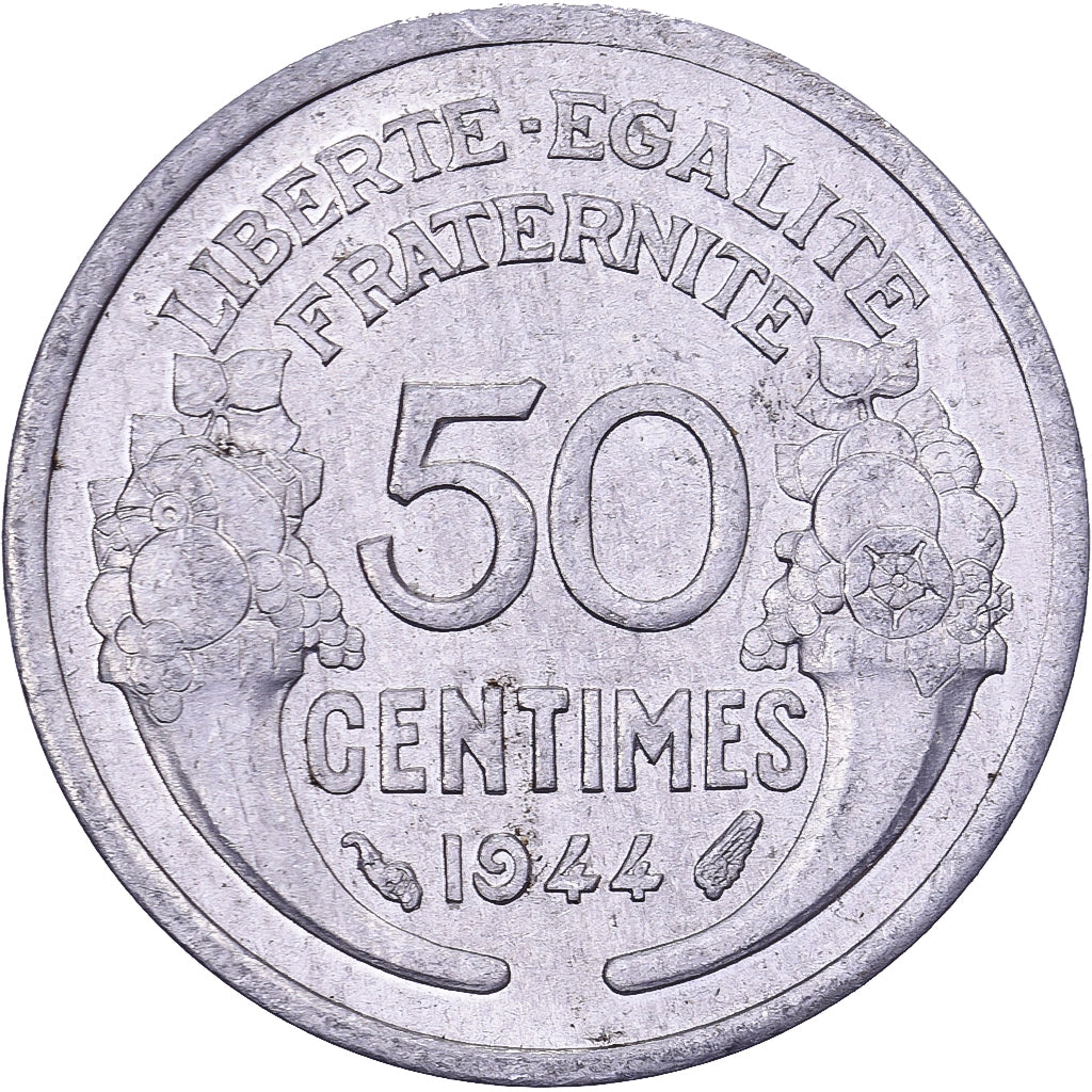 France, 50 Centimes, Morlon, 1944, Paris, Aluminium, TTB, KM:894.1a
