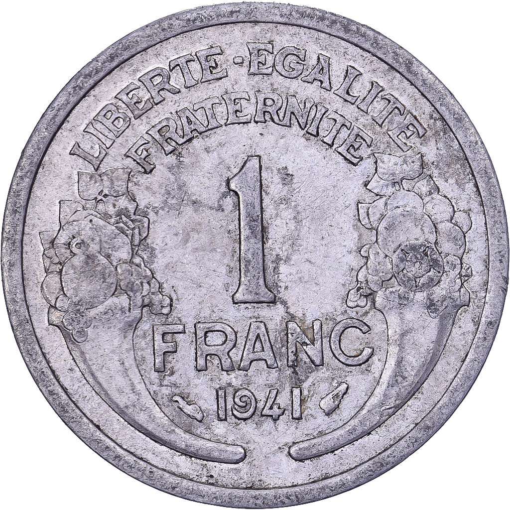 Frankrijk, 1 Franc, Morlon, 1941, Paris, Aluminium, ZF