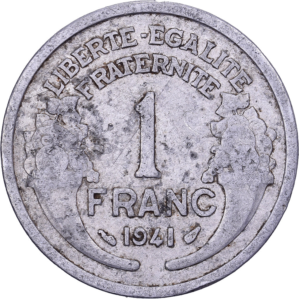 França, Franc, Morlon, 1941, Alumínio, EF(40-45), KM:885a.1