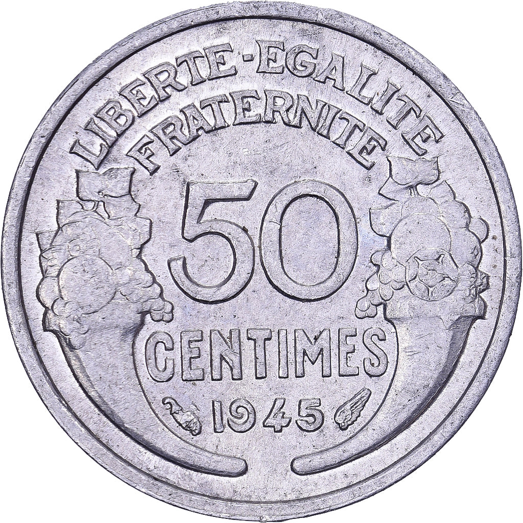 Frankreich, 50 Centimes, Morlon, 1945, Paris, Aluminium, VZ, KM:894.1a