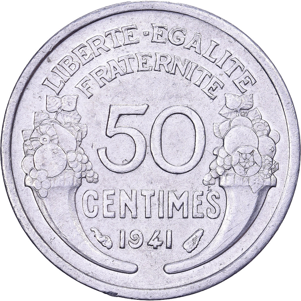 Francia, 50 Centimes, Morlon, 1941, Paris, Alluminio, SPL-, KM:894.1a