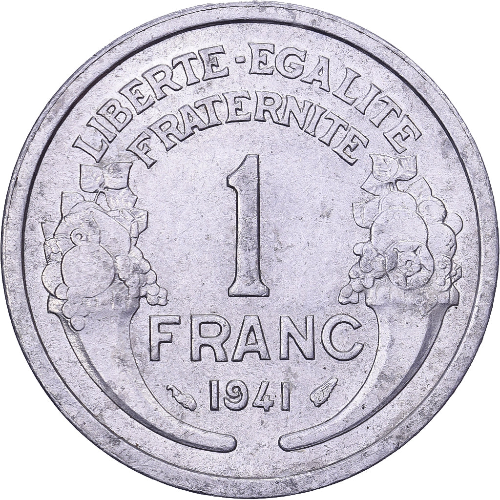 França, Franc, Morlon, 1941, Alumínio, AU(50-53), KM:885a.1