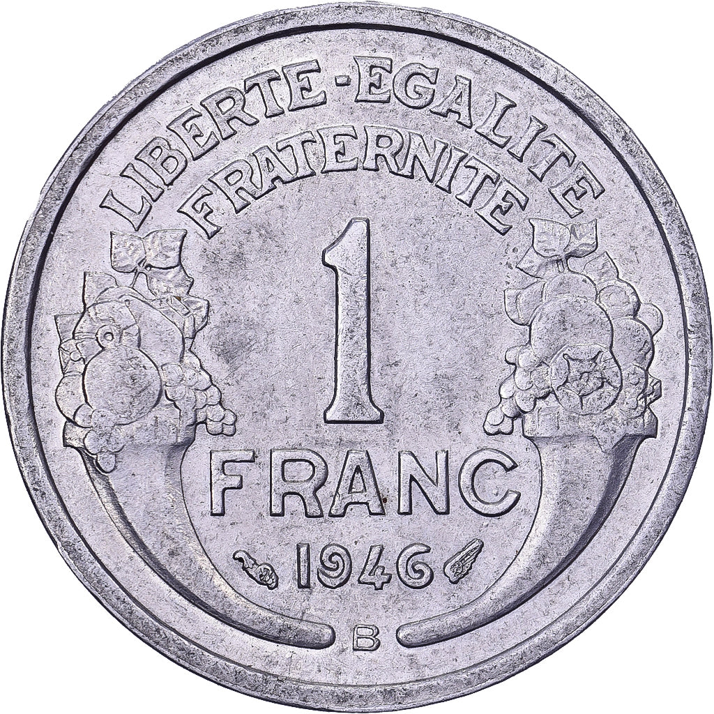 Francja, Franc, Morlon, 1946, Beaumont - Le Roger, Aluminium, AU(50-53)