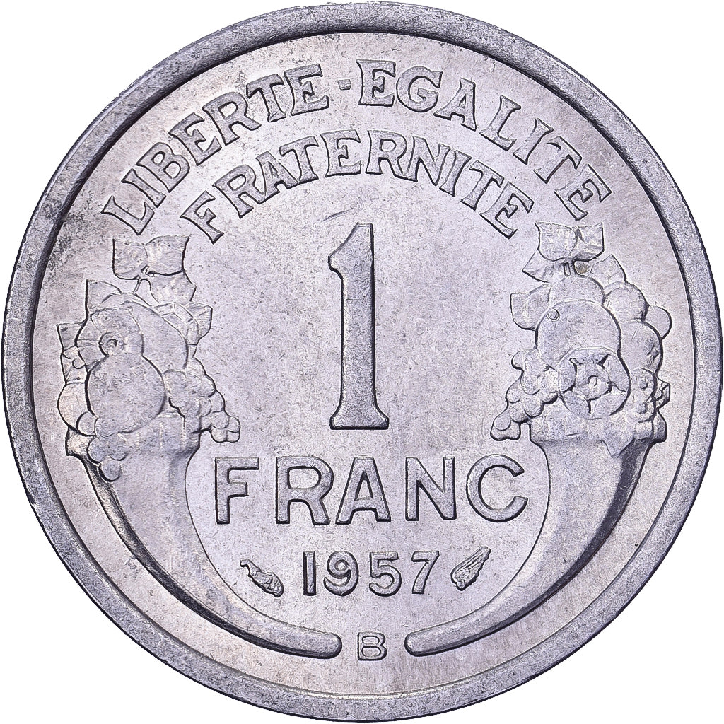 Frankreich, Franc, Morlon, 1957, Beaumont - Le Roger, Aluminium, VZ, KM:885a.2