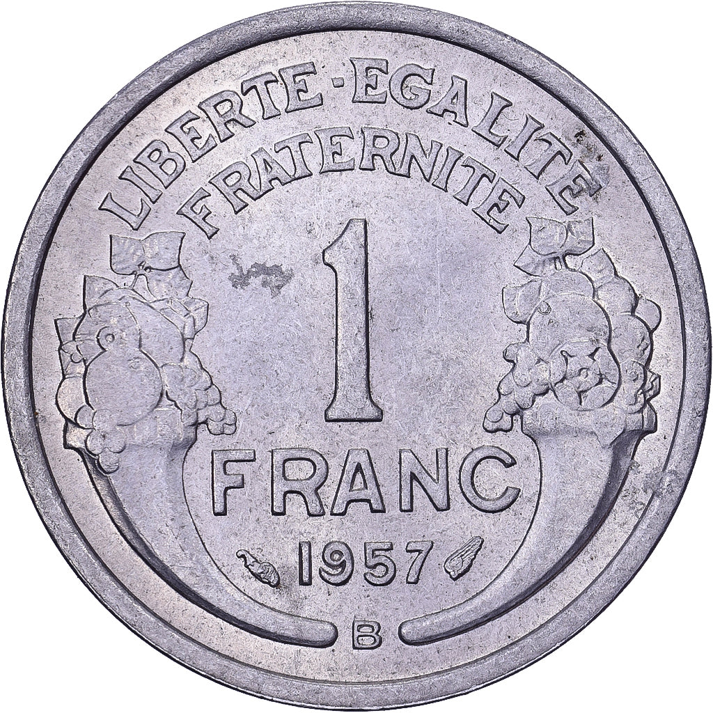 Francia, Franc, Morlon, 1957, Beaumont - Le Roger, Alluminio, SPL-, KM:885a.2