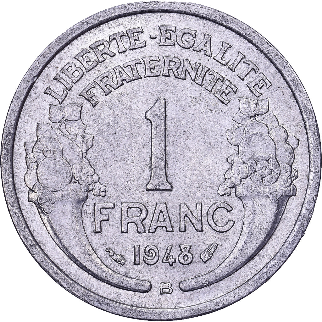 Frankreich, Franc, Morlon, 1948, Beaumont - Le Roger, Aluminium, SS, KM:885a.1
