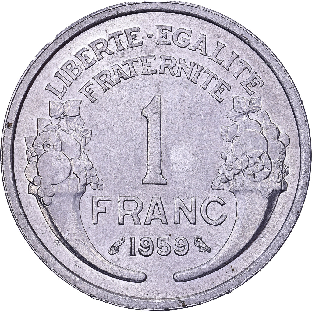 France, Franc, Morlon, 1959, Aluminum, AU(55-58), KM:885a.1