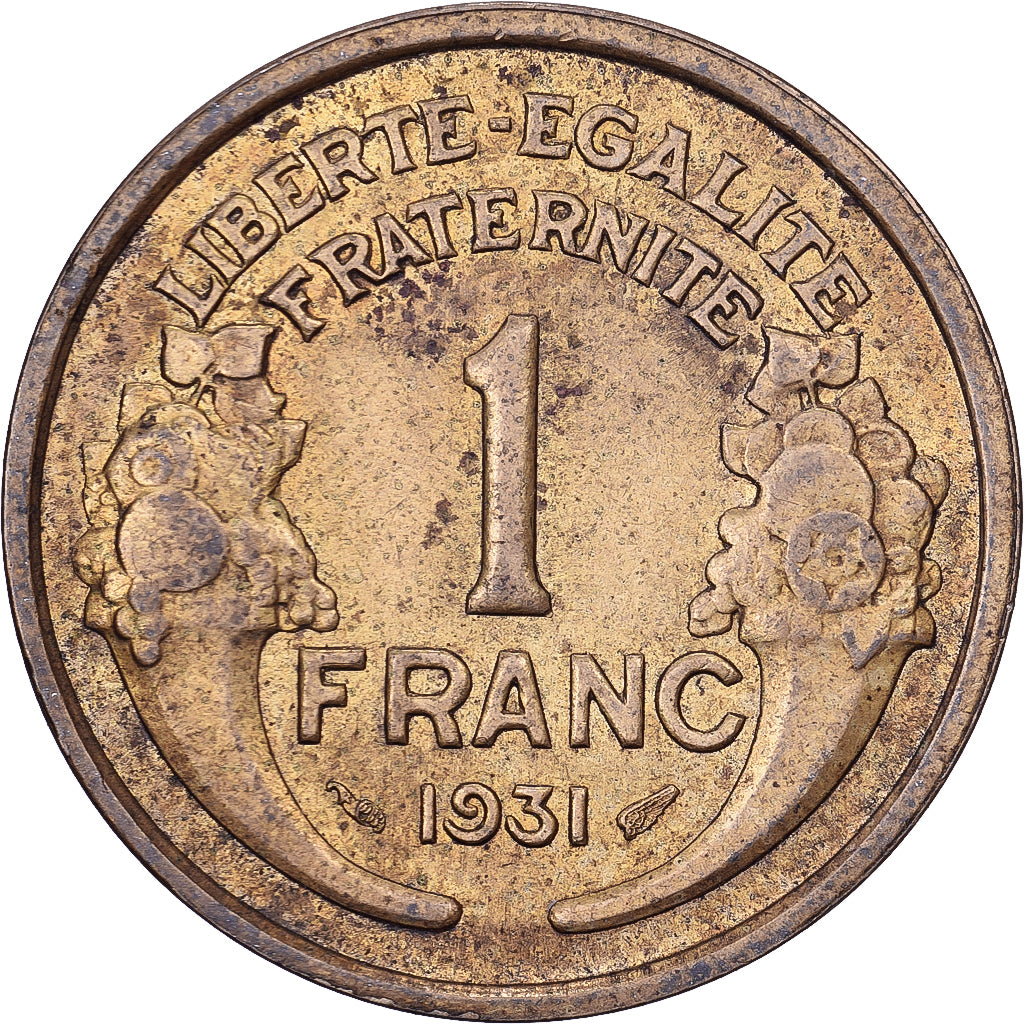 Francja, Franc, Morlon, 1931, Aluminium-Brąz, EF(40-45), KM:885
