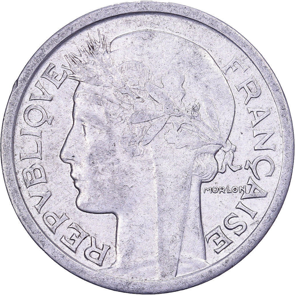 Francja, Franc, Morlon, 1945, Castelsarrasin, Aluminium, AU(55-58), KM:885a.3