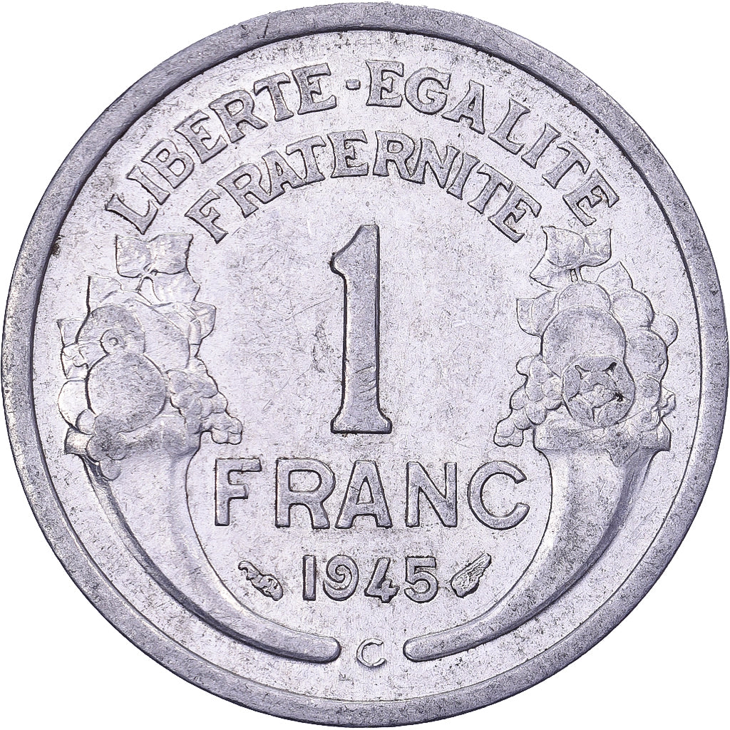 Francja, Franc, Morlon, 1945, Castelsarrasin, Aluminium, AU(55-58), KM:885a.3