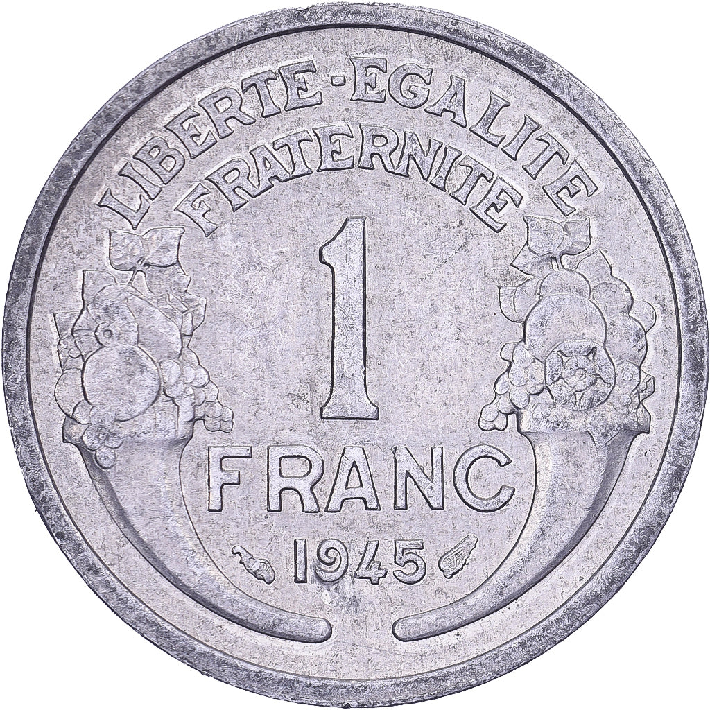 Francia, Franc, Morlon, 1945, Alluminio, BB+, KM:885a.1