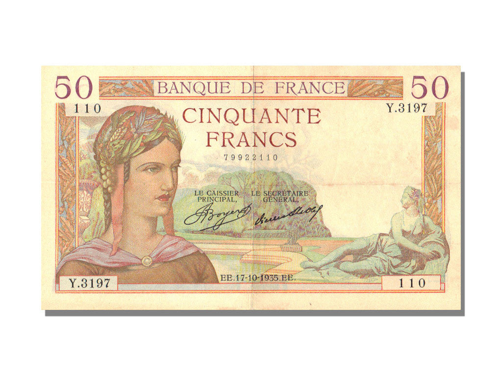 Biljet, Frankrijk, 50 Francs, 50 F 1934-1940 ''Cérès'', 1935, 1935-10-17