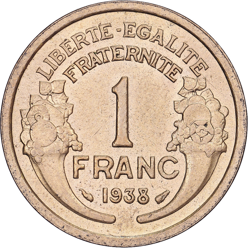 Frankreich, Franc, Morlon, 1938, Aluminum-Bronze, VZ, KM:885