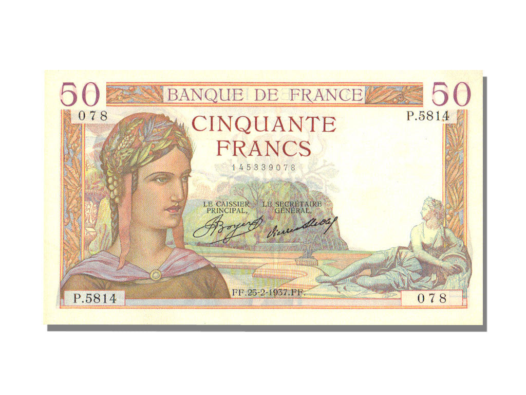 Banknote, France, 50 Francs, 50 F 1934-1940 ''Cérès'', 1937, 1937-02-25