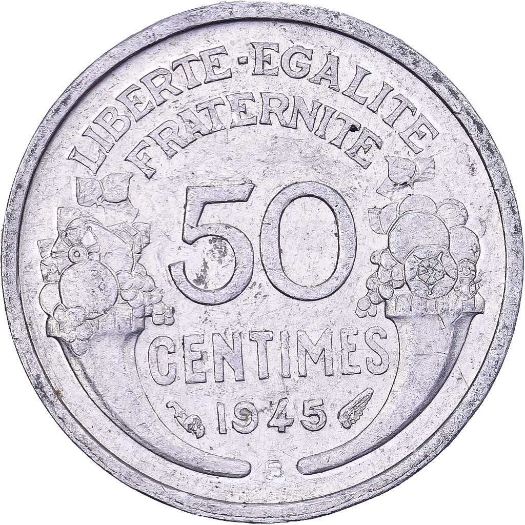 Francia, 50 Centimes, Morlon, 1945, Beaumont - Le Roger, Alluminio, SPL-