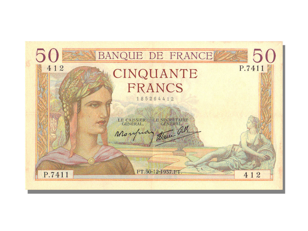 Geldschein, Frankreich, 50 Francs, 50 F 1934-1940 ''Cérès'', 1937, 1937-12-30