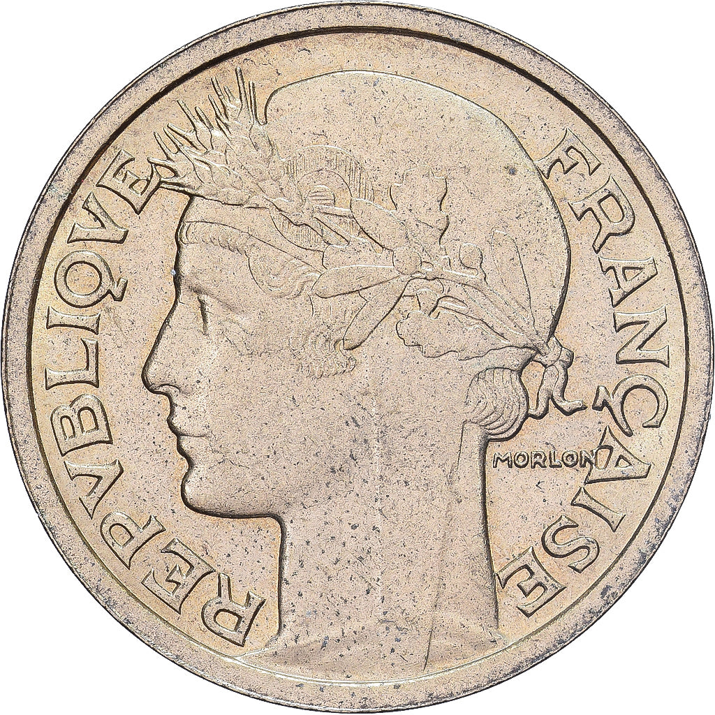 France, Franc, Morlon, 1937, Aluminum-Bronze, AU(50-53), KM:885