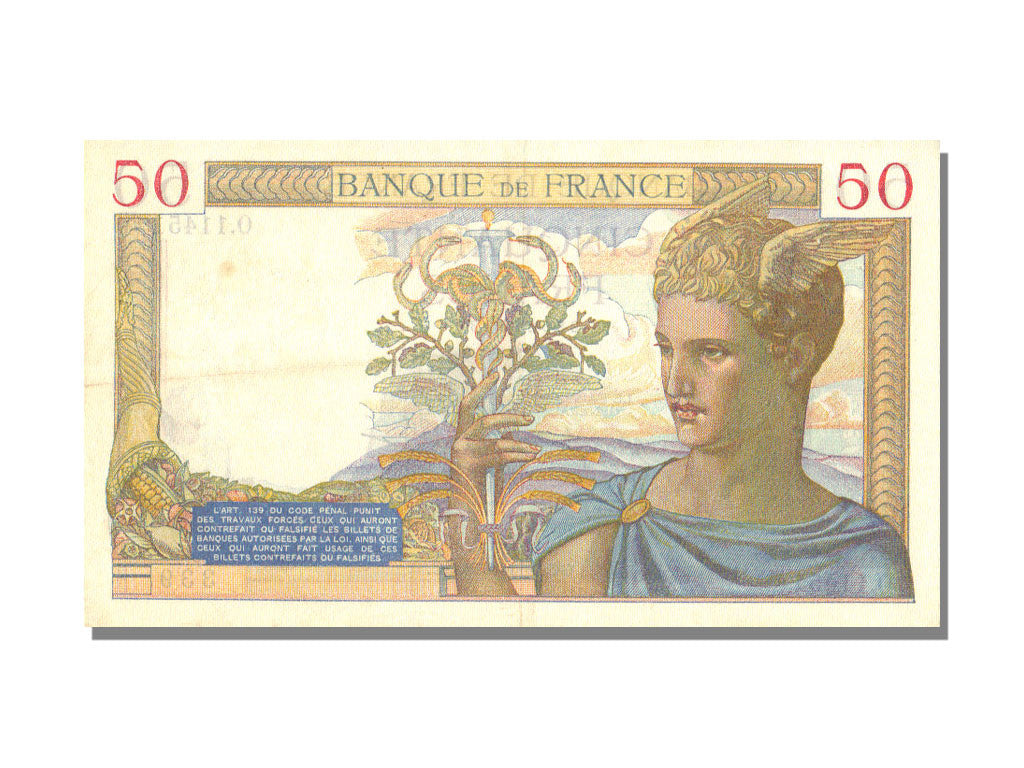 Biljet, Frankrijk, 50 Francs, 50 F 1934-1940 ''Cérès'', 1939, 1939-11-09