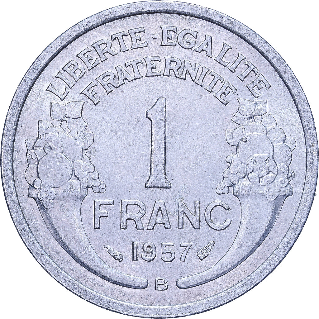 Frankreich, Franc, Morlon, 1957, Beaumont - Le Roger, Aluminium, SS, KM:885a.2
