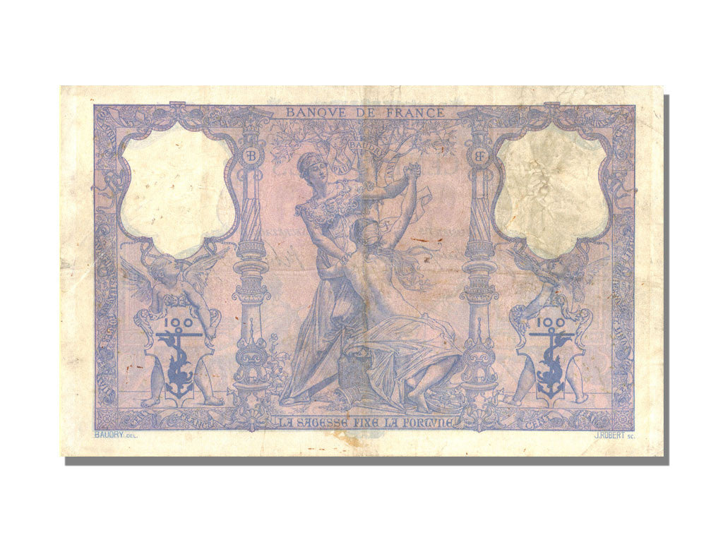 Banknot, Francja, 100 Francs, Bleu et Rose, 1908, 1908-07-07, EF(40-45)