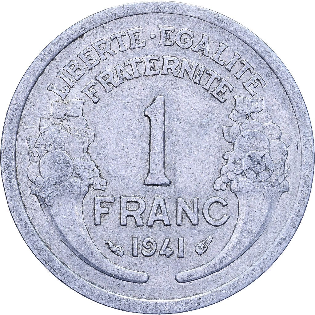 France, Franc, Morlon, 1941, Aluminum, AU(50-53), KM:885a.1