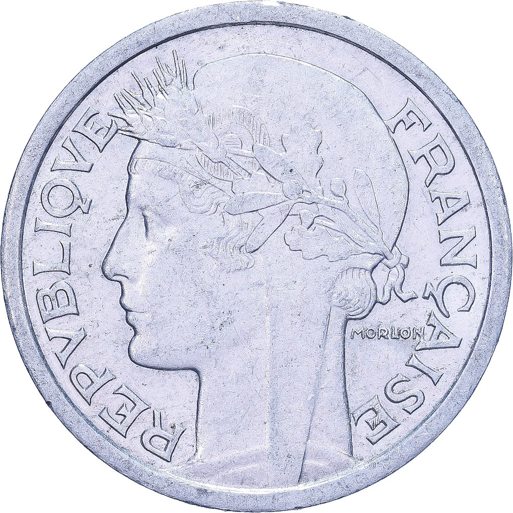 Frankreich, Franc, Morlon, 1945, Beaumont - Le Roger, Aluminium, SS+, KM:885a.2