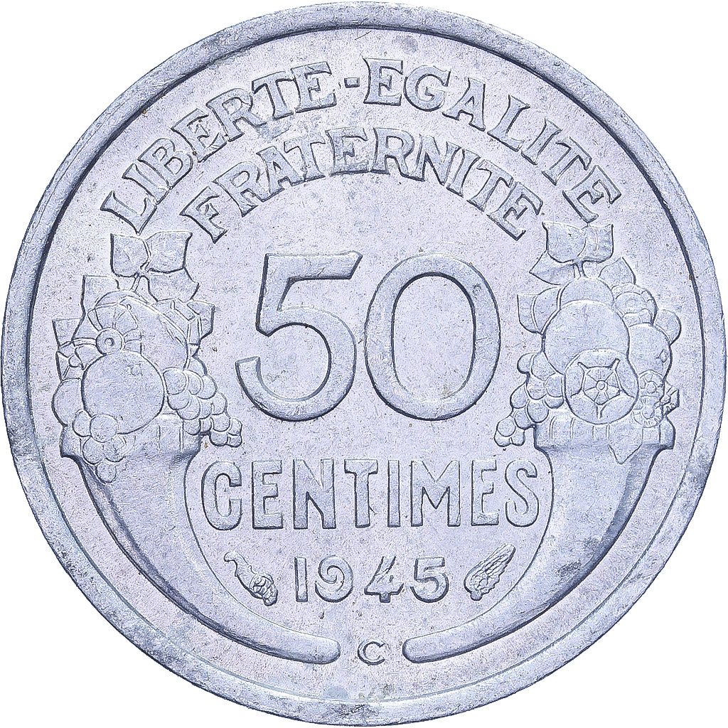 France, 50 Centimes, Morlon, 1945, Castelsarrasin, Aluminium, TTB+, KM:894.3a