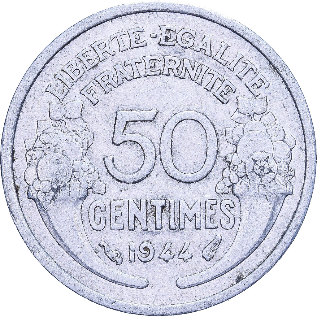 France, 50 Centimes, Morlon, 1944, Paris, Aluminium, TTB, KM:894.1a