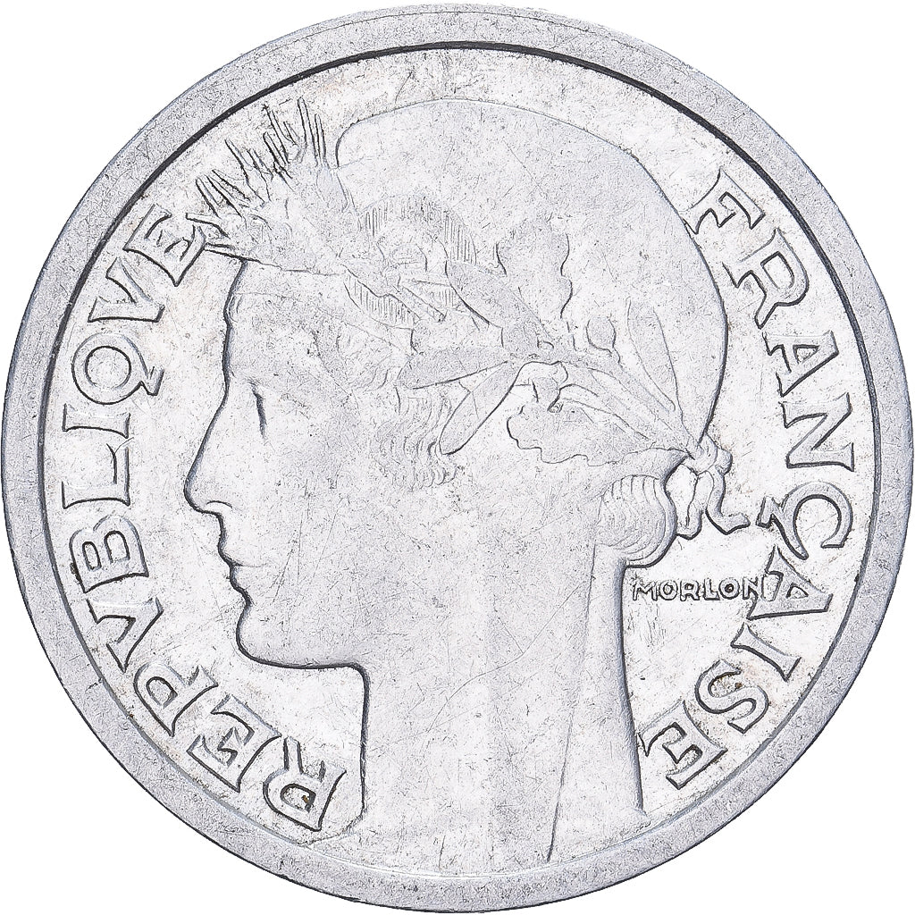 France, Franc, Morlon, 1944, Aluminum, AU(50-53), KM:885a.1