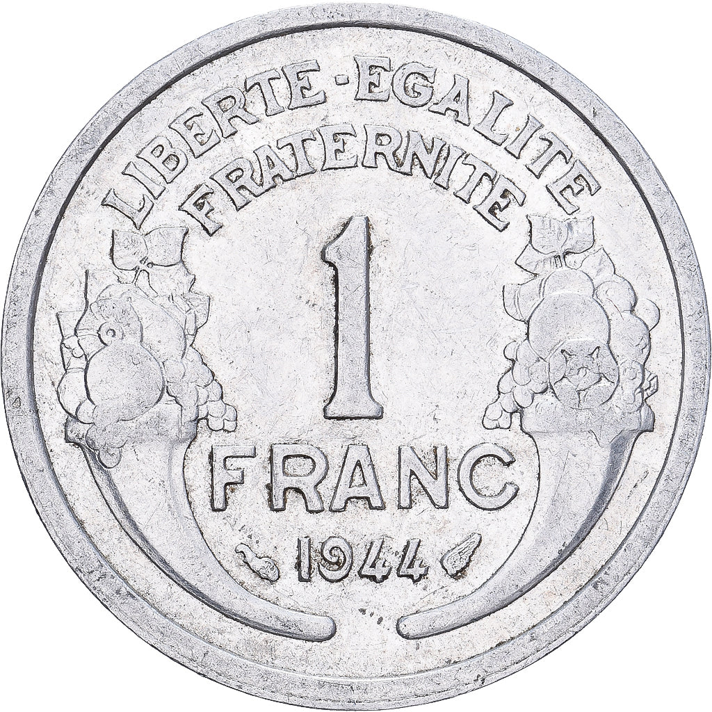 France, Franc, Morlon, 1944, Aluminum, AU(50-53), KM:885a.1