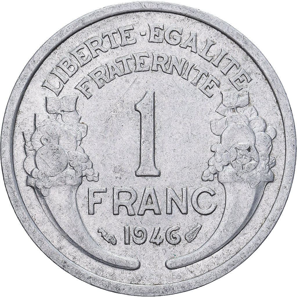 France, Franc, Morlon, 1946, Aluminum, AU(50-53), KM:885a.1