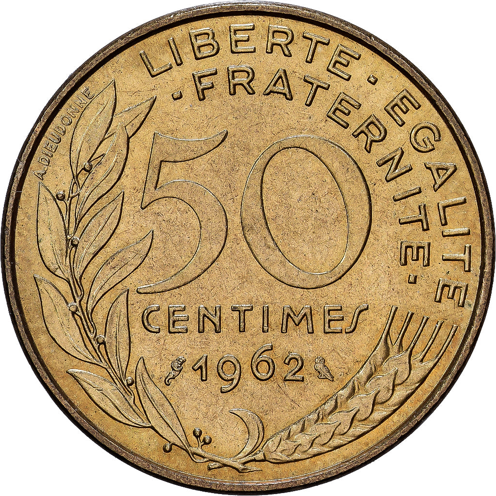 France, 50 Centimes, Marianne, 1962, Bronze-Aluminium, TTB, KM:939.1