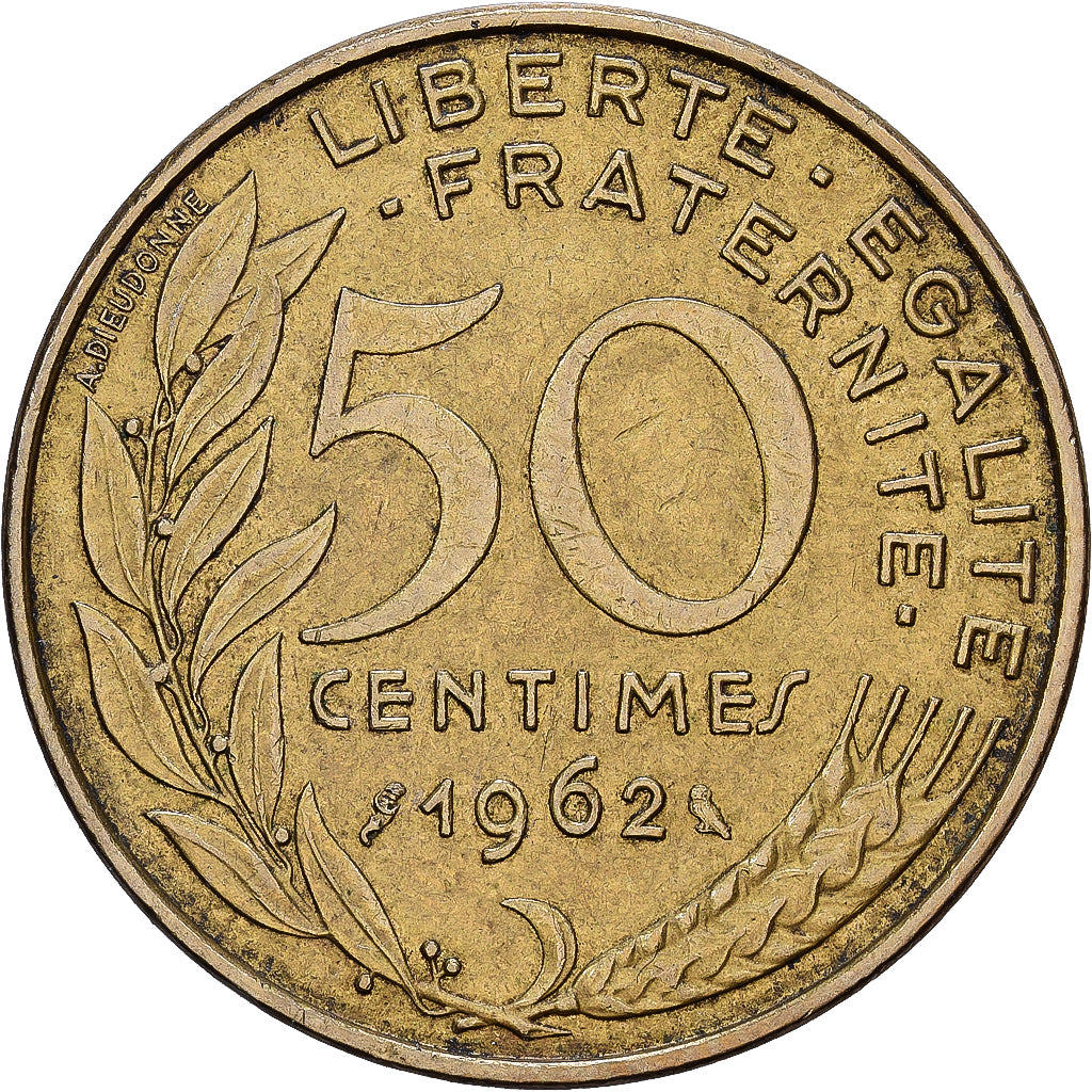 France, 50 Centimes, Marianne, 1962, Bronze-Aluminium, TTB+, KM:939.1