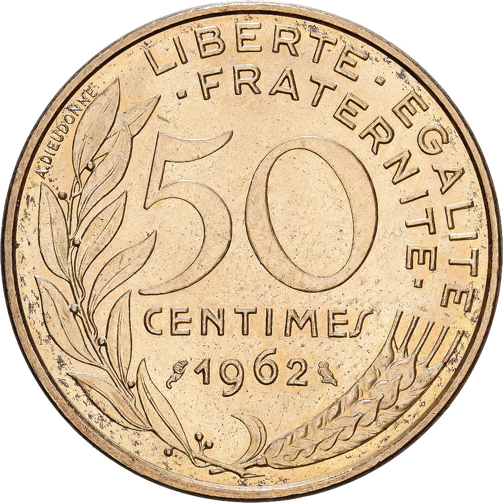 France, 50 Centimes, Marianne, 1962, Bronze-Aluminium, SPL, KM:939.1