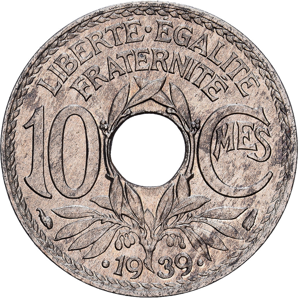 Frankreich, 10 Centimes, Lindauer, .1939., Nickel-Bronze, S+, KM:889.1