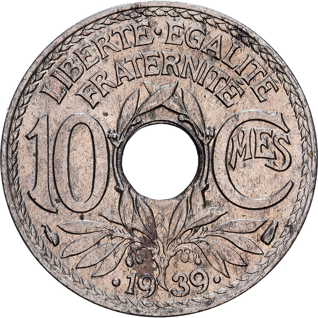France, 10 Centimes, Lindauer, .1939., Nickel-Bronze, EF(40-45), KM:889.1