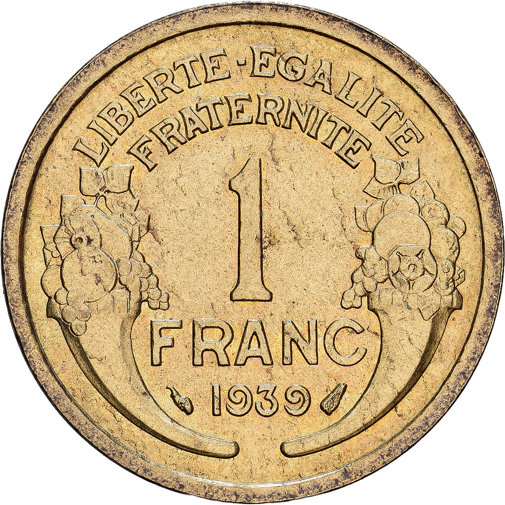 France, 1 Franc, 1939, Cupro-Aluminium, EF(40-45)