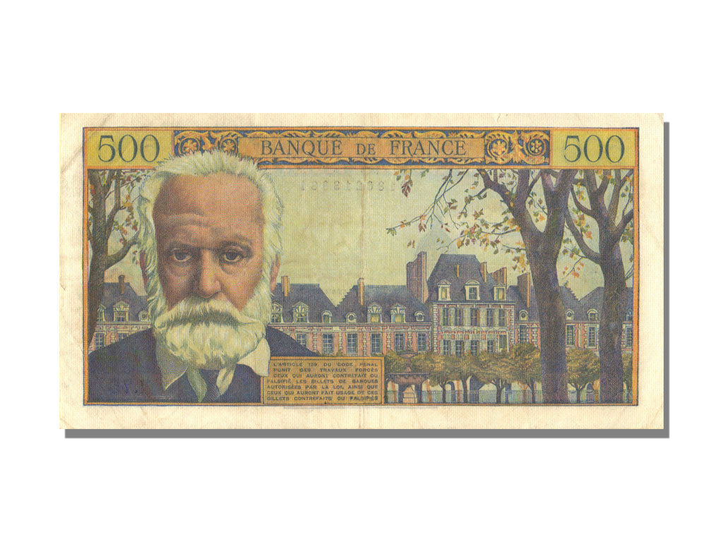 Banconote, Francia, 500 Francs, 500 F 1954-1958 ''Victor Hugo'', 1955