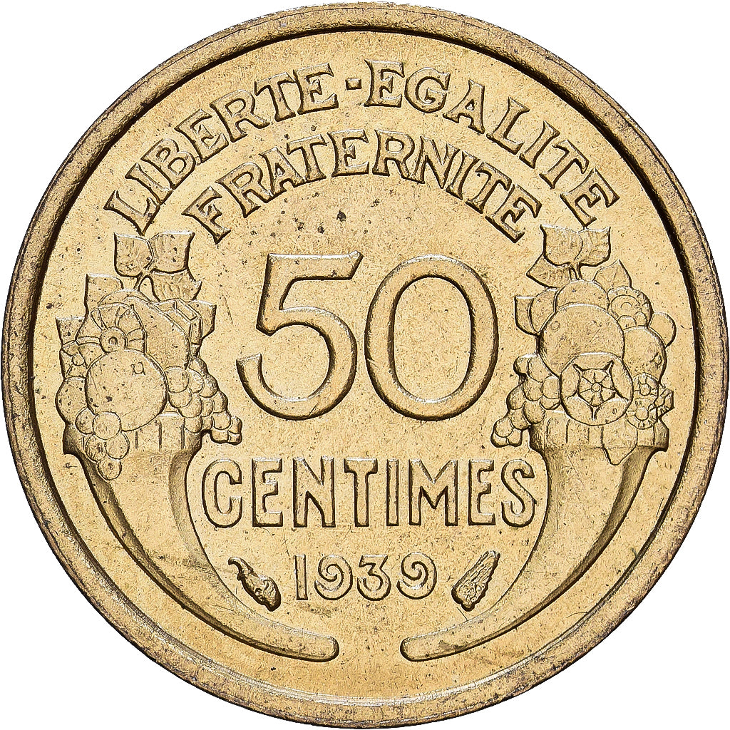 France, 50 Centimes, Morlon, 1939, Bronze-Aluminium, SUP, KM:894.1