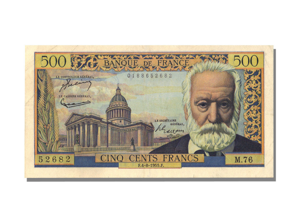 Banconote, Francia, 500 Francs, 500 F 1954-1958 ''Victor Hugo'', 1955