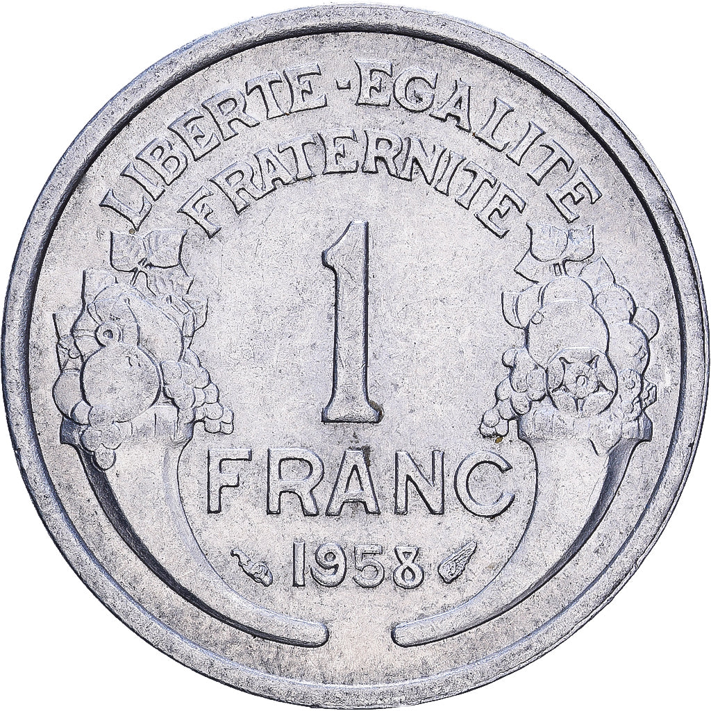 France, Franc, Morlon, 1958, Aluminum, AU(50-53), KM:885a.1