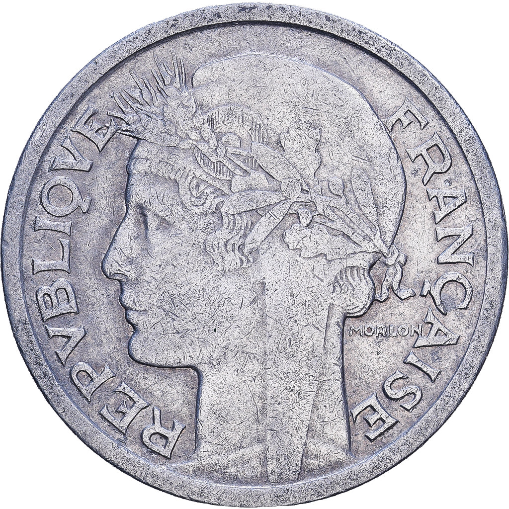 France, Franc, Morlon, 1945, Castelsarrasin, Aluminum, AU(50-53), KM:885a.3