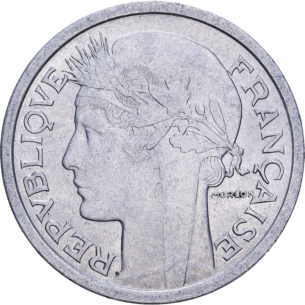 France, Franc, Morlon, 1957, Beaumont - Le Roger, Aluminum, AU(50-53), KM:885a.2