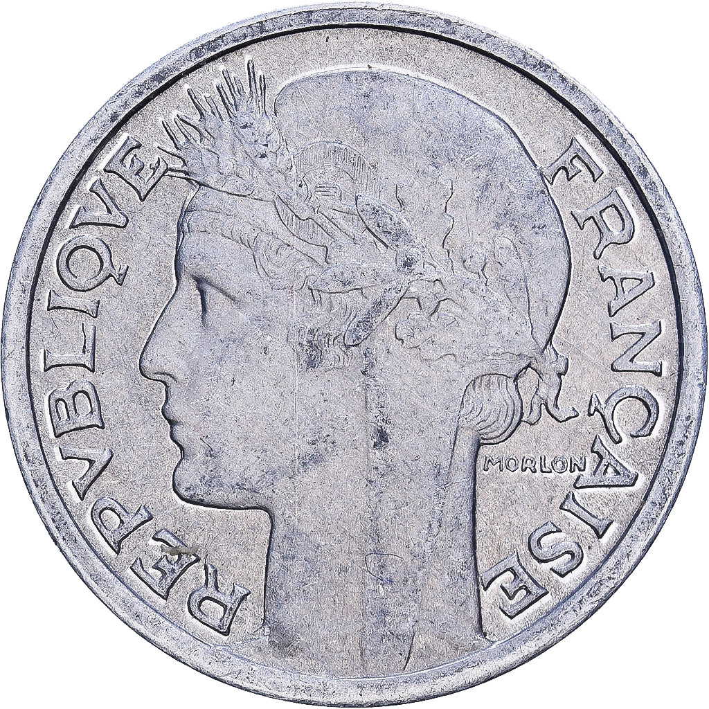França, 50 Centimes, Morlon, 1945, Paris, Alumínio, AU(50-53), KM:894.1a
