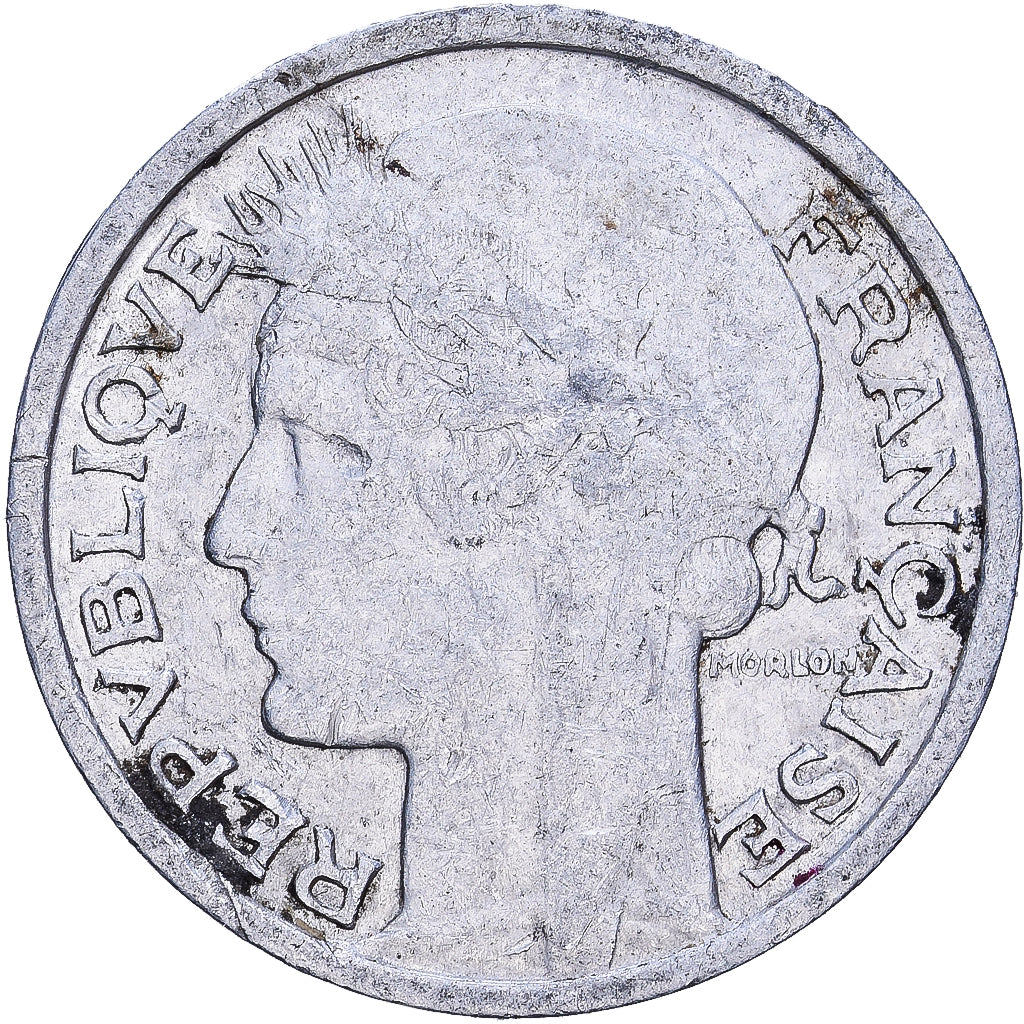 França, 50 Centimes, Morlon, 1945, Castelsarrasin, Alumínio, VF(30-35)