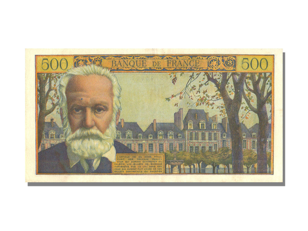 Banknot, Francja, 500 Francs, Victor Hugo, 1958, 1958-10-30, AU(55-58)